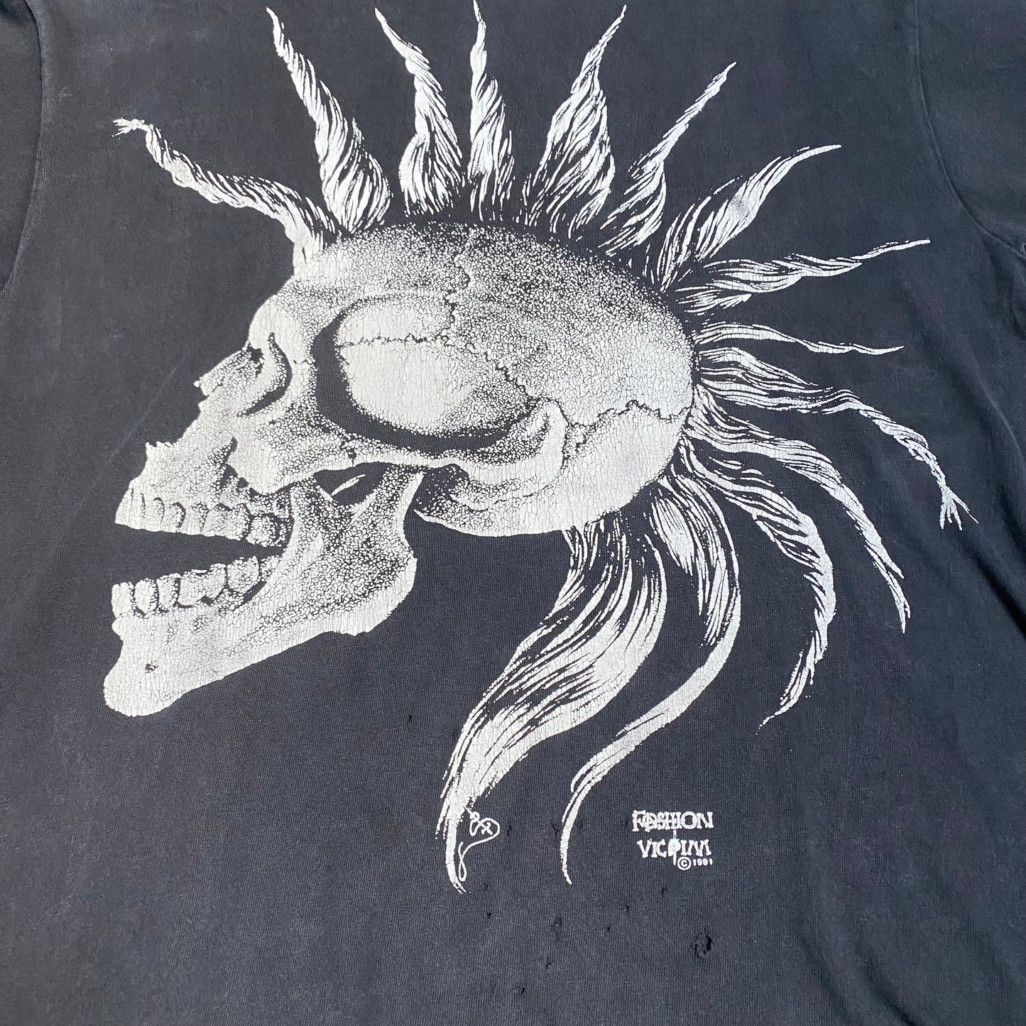 Fashion Victim 1991 Mohawk Punk Skull Tee