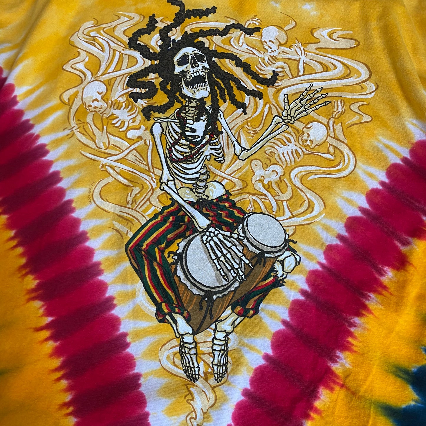Grateful Dead 2003 Rasta Tie Dye Tee (2)