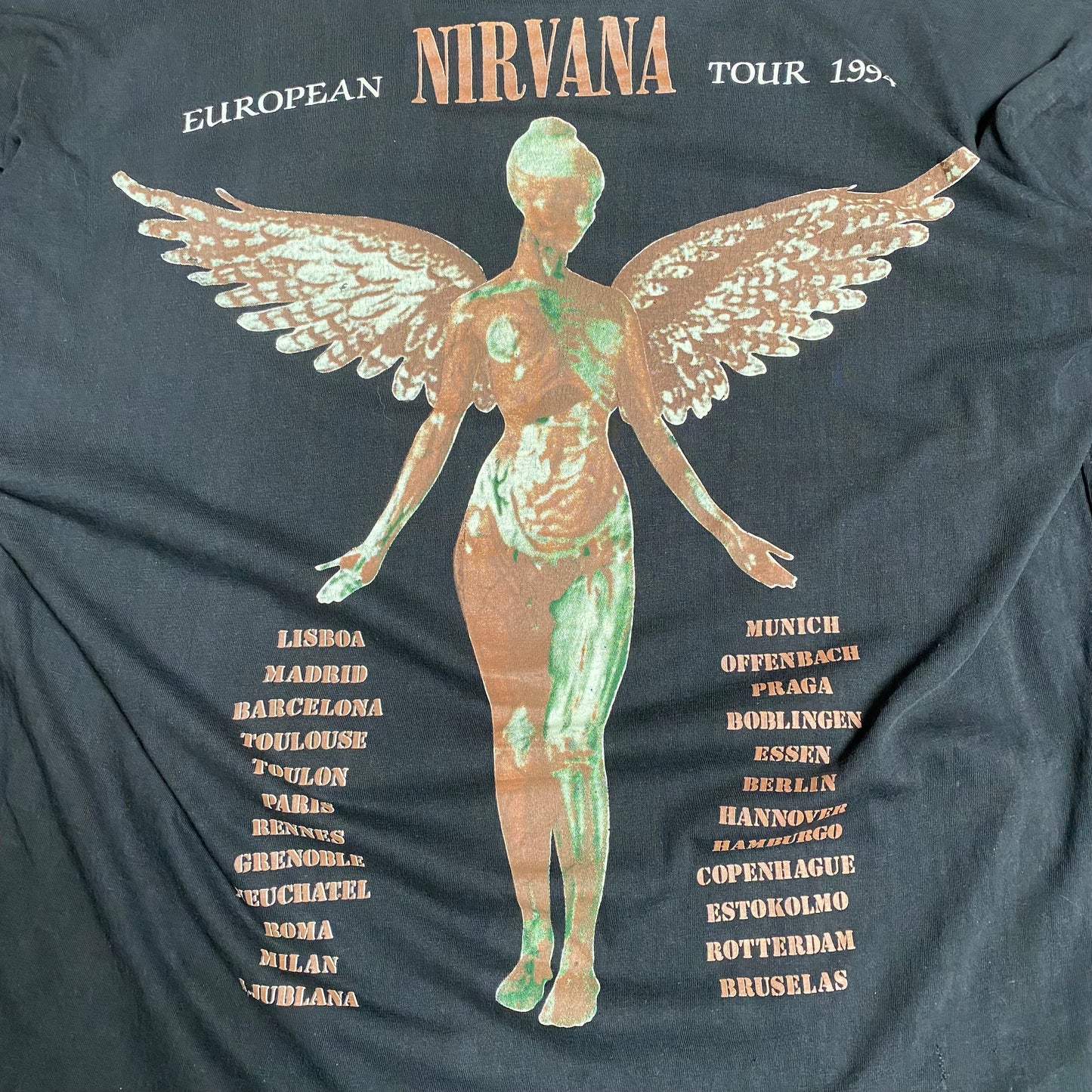 Nirvana 1994 In Utero European Tour Tee