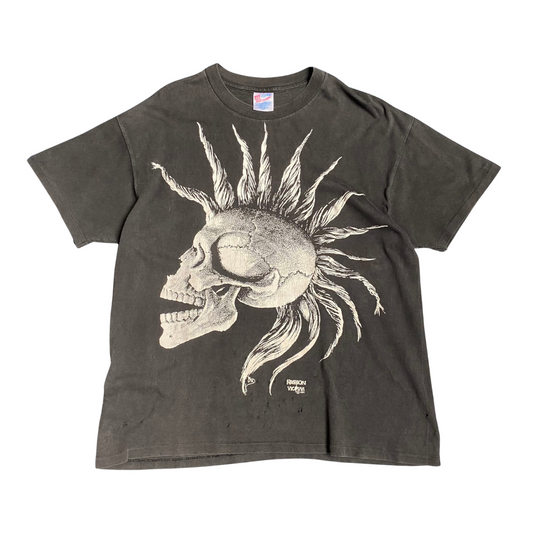 Fashion Victim 1991 Mohawk Punk Skull Tee