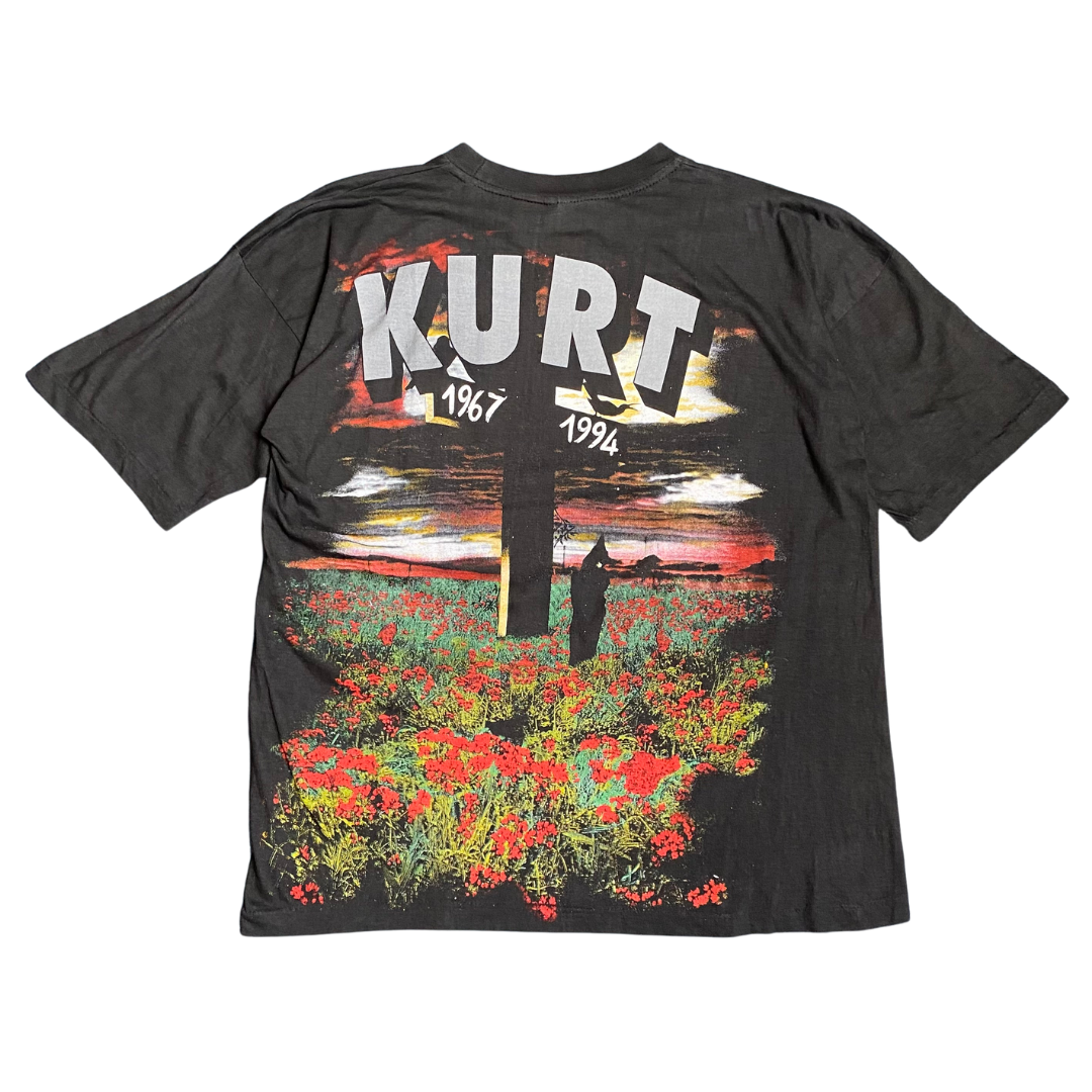 Kurt Cobain 90's Face/Cross Memorial Tee