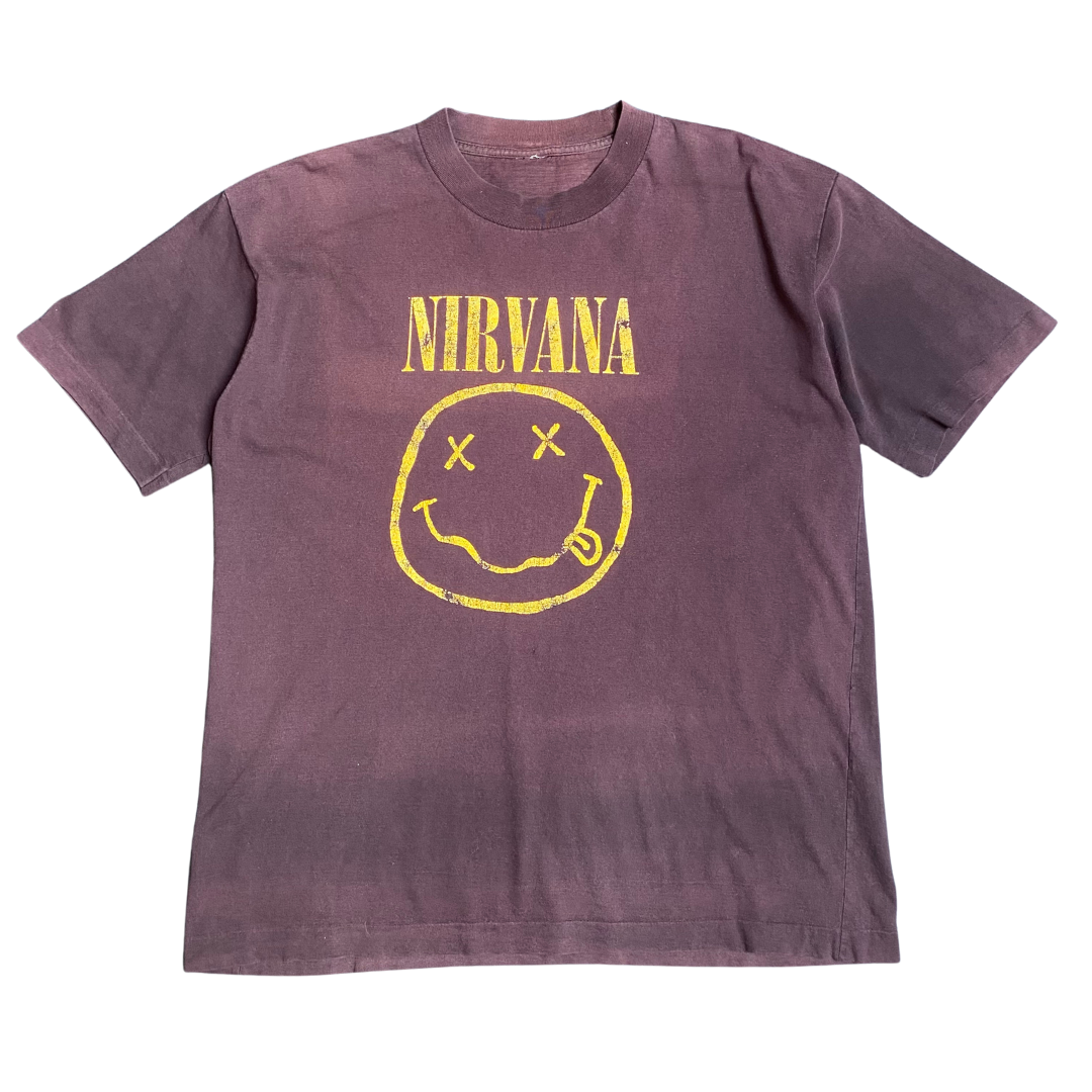 Nirvana 1994 Smiley Flower Sniffin Tee