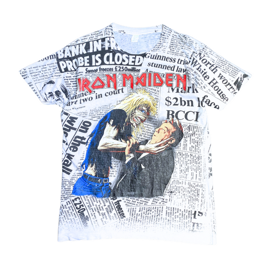 Iron Maiden 1992 Newspaper All Over Print Tee