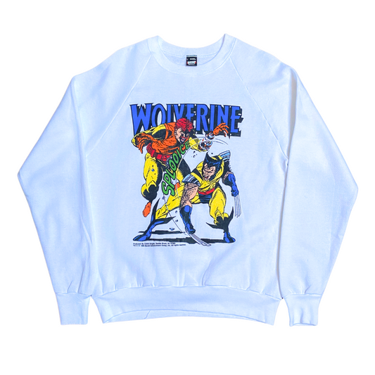 Wolverine 1990 X-Men Marvel Comics Raglan Crewneck