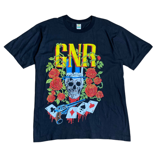 Guns 'N Roses 90's Cards, Guns, Skull & Roses Tee