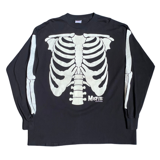 Misfits 1997 Glow In The Dark Skeleton Long Sleeve Tee